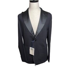 Richard Choi The One Mens Black Tuxedo Blazer Satin Peak Lapel Jacket 38 US
